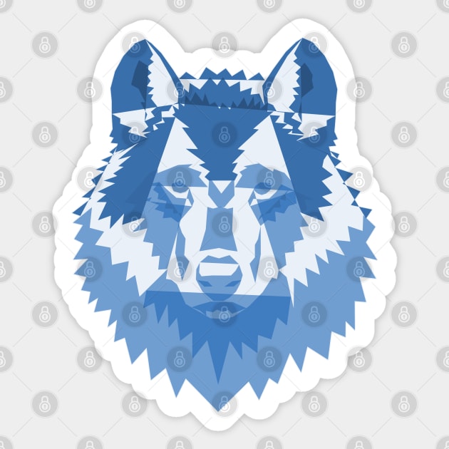 Geometric Blue Wolf Sticker by Kikabreu